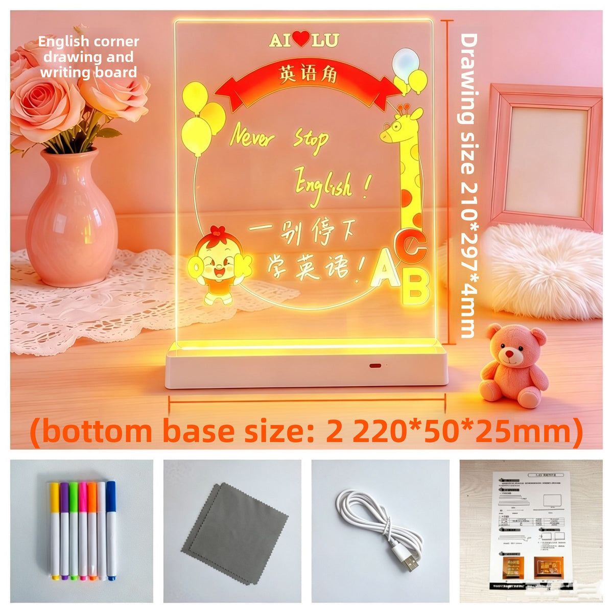 Rechargeable LED Acrylic Writing Message Board
