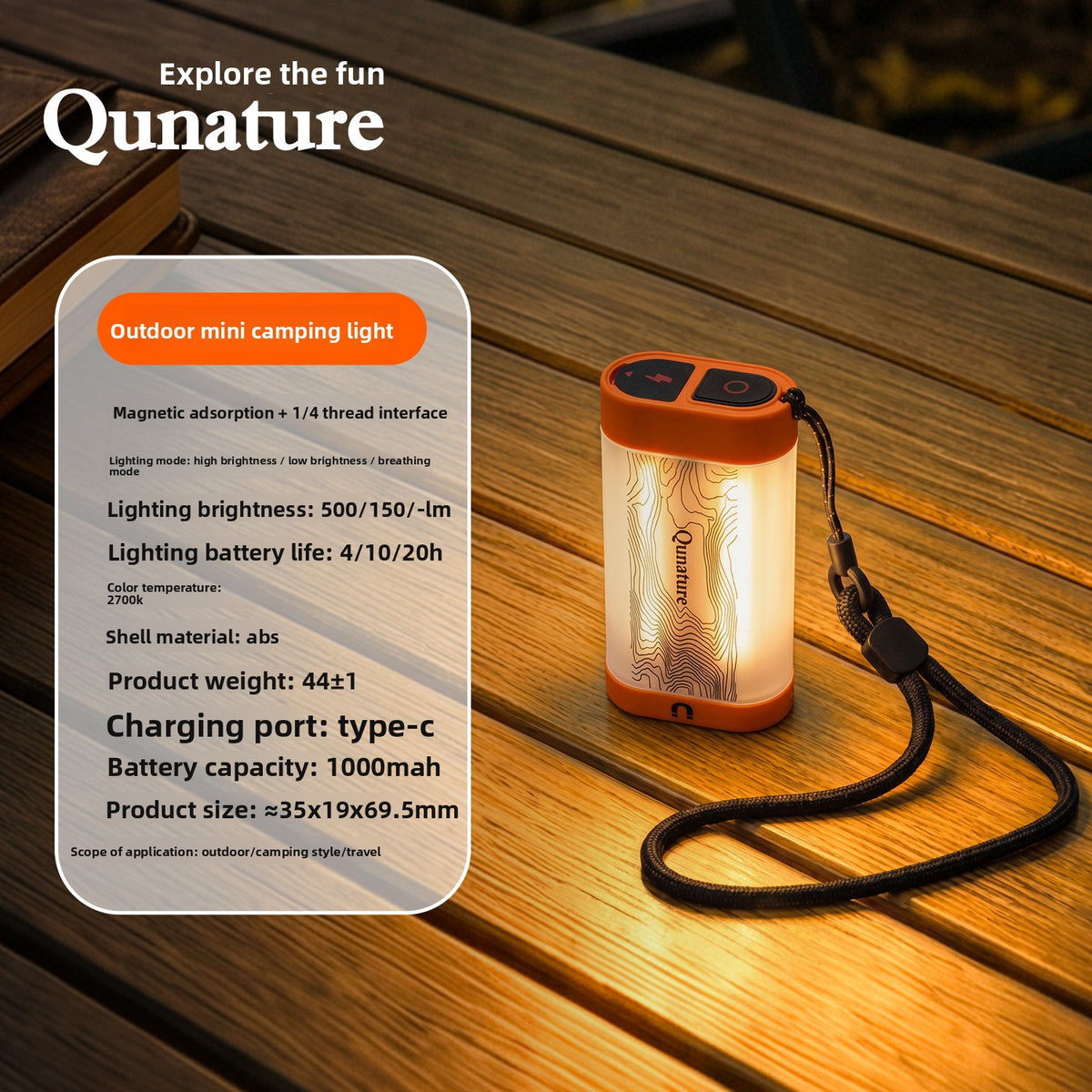 Portable Magnetic Camping Lantern with Adjustable Brightness