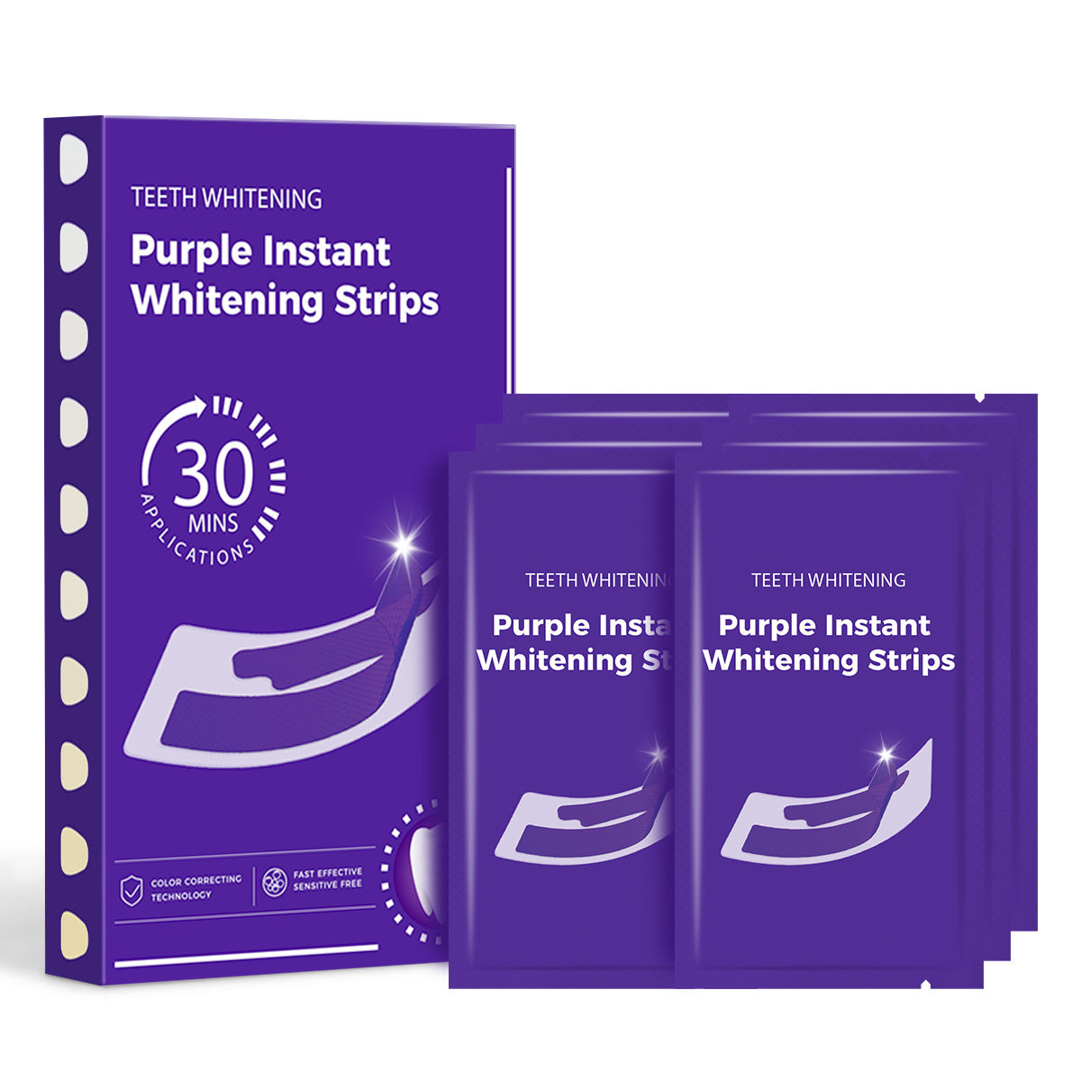 Teeth Whitening Strips Purple and Silver