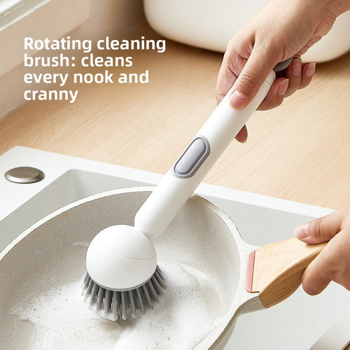 Long Handle Rotating Pot Cleaning Brush